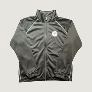 Pittsburgh Steelers Track Jacket Mens L Black NFL Football Full Zip NFL Team